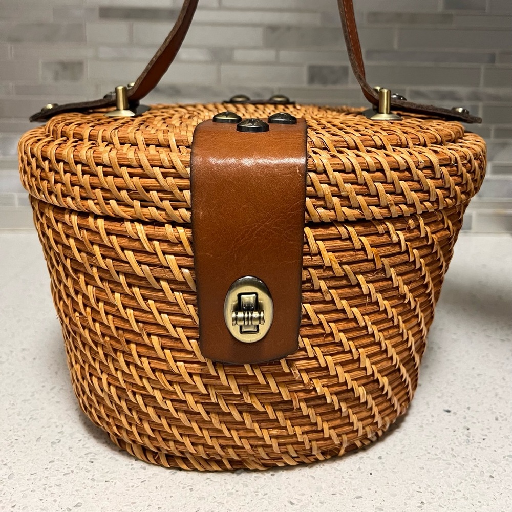 COPY - Patricia Nash Caselle woven rattan basket bag * LAST PRICE DROP.
